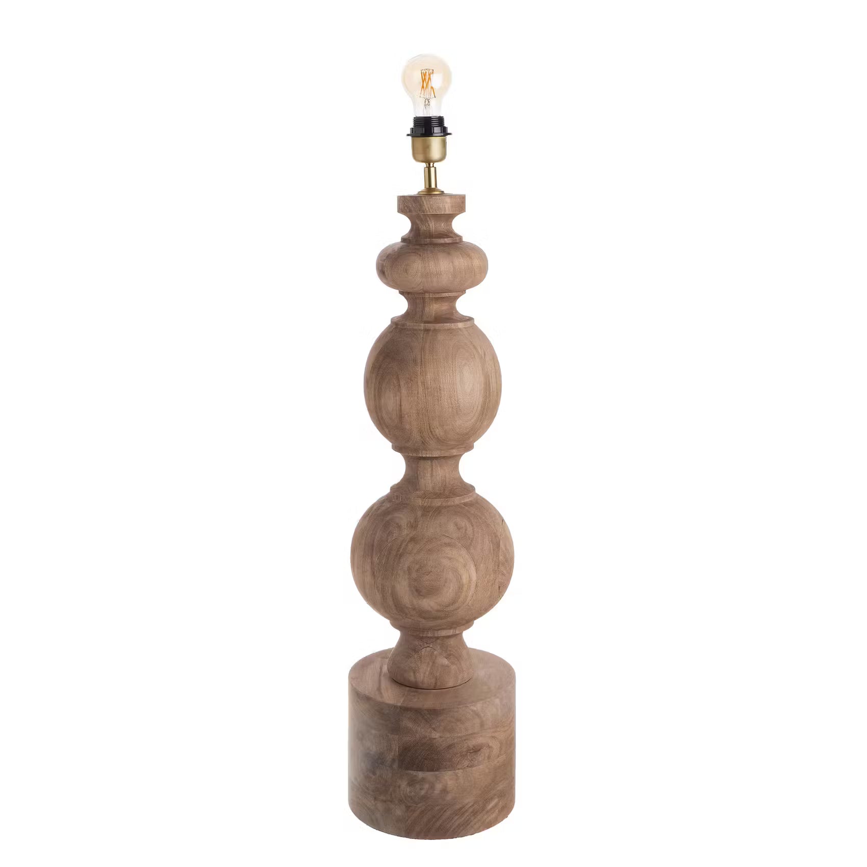 ÉCHECS Tischleuchte - Mangoholz/Polyester/Polyacryl/Eisen - Braun - 1-flammig