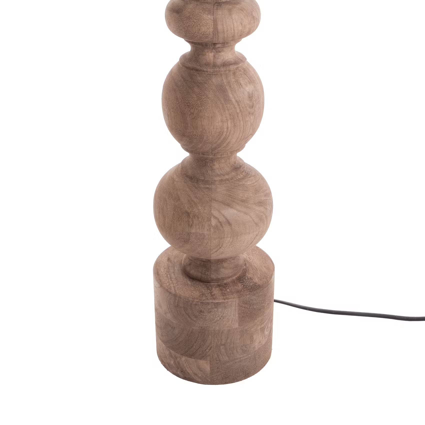 ÉCHECS Tischleuchte - Mangoholz/Polyester/Polyacryl/Eisen - Braun - 1-flammig
