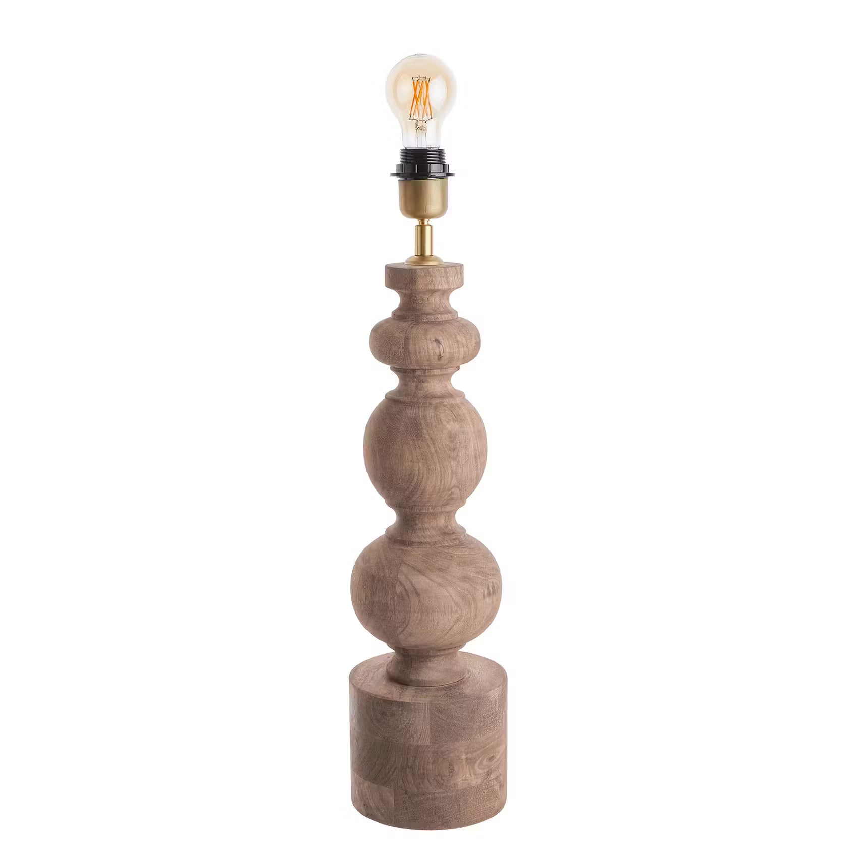 ÉCHECS Tischleuchte - Mangoholz/Polyester/Polyacryl/Eisen - Braun - 1-flammig