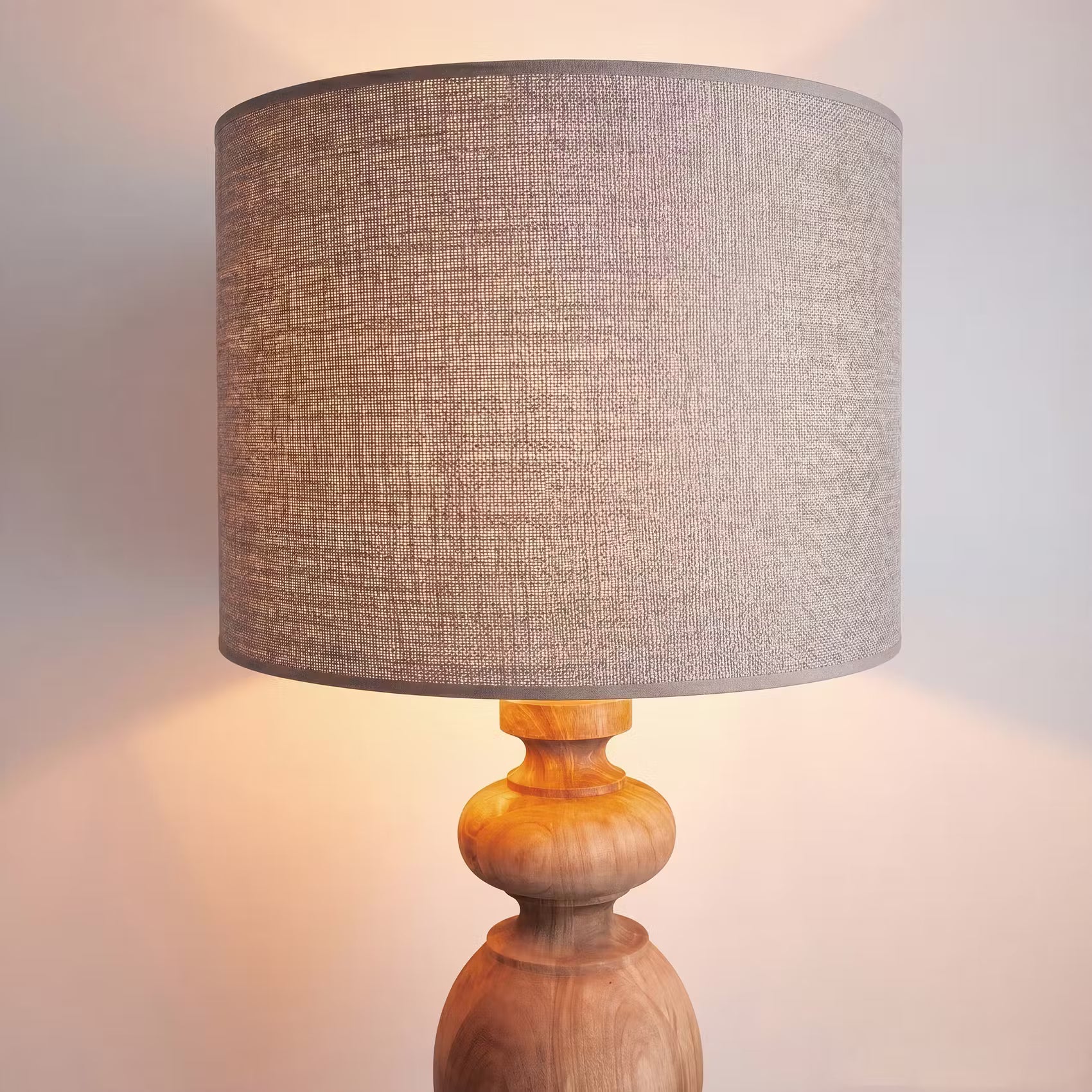 ÉCHECS Tischleuchte - Mangoholz/Polyester/Polyacryl/Eisen - Braun - 1-flammig