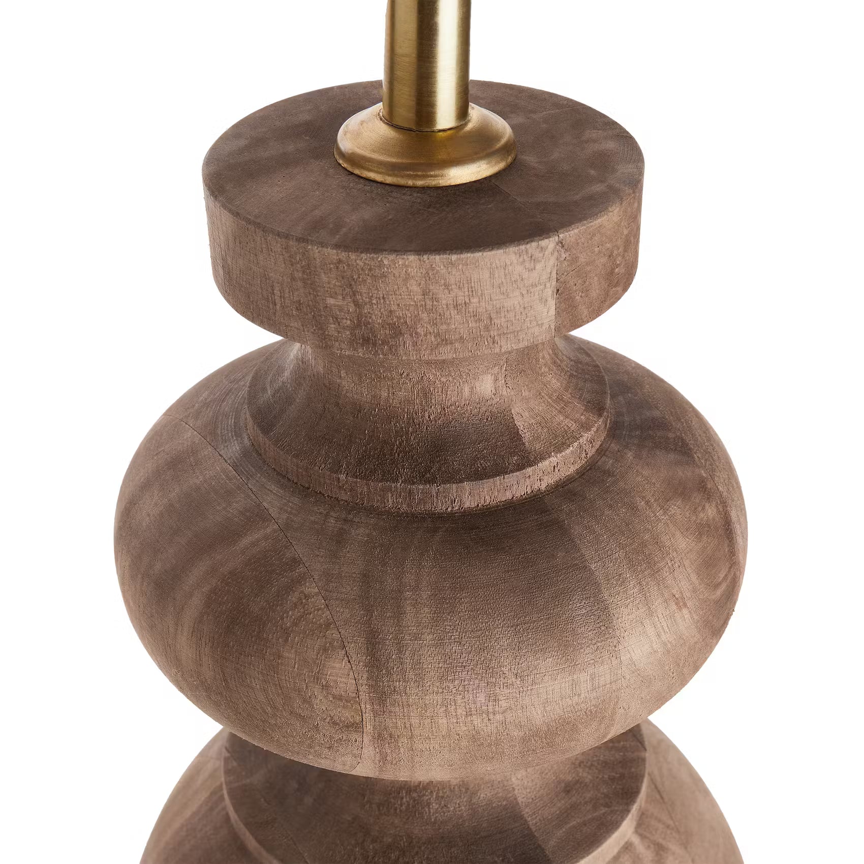 ÉCHECS Tischleuchte - Mangoholz/Polyester/Polyacryl/Eisen - Braun - 1-flammig