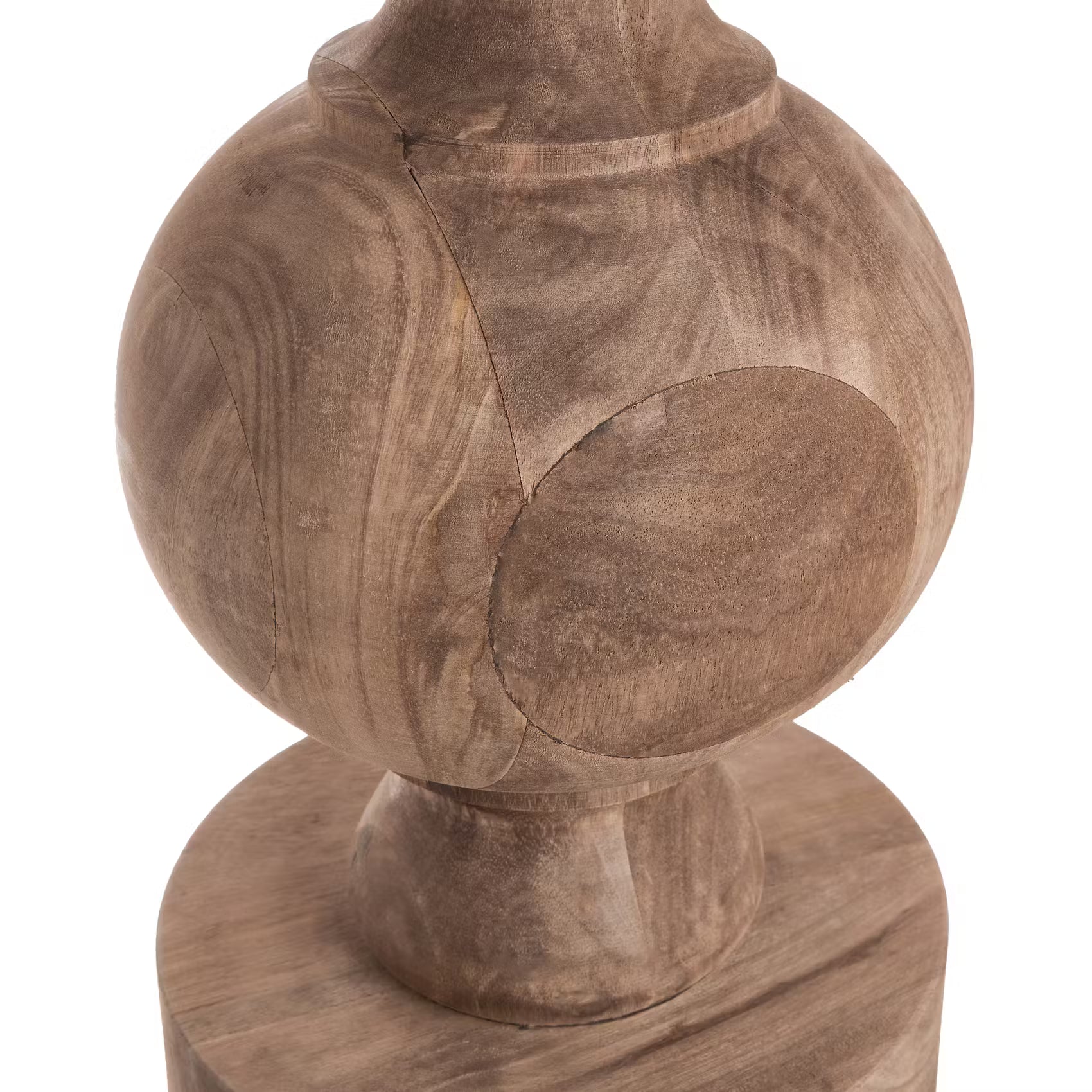 ÉCHECS Tischleuchte - Mangoholz/Polyester/Polyacryl/Eisen - Braun - 1-flammig