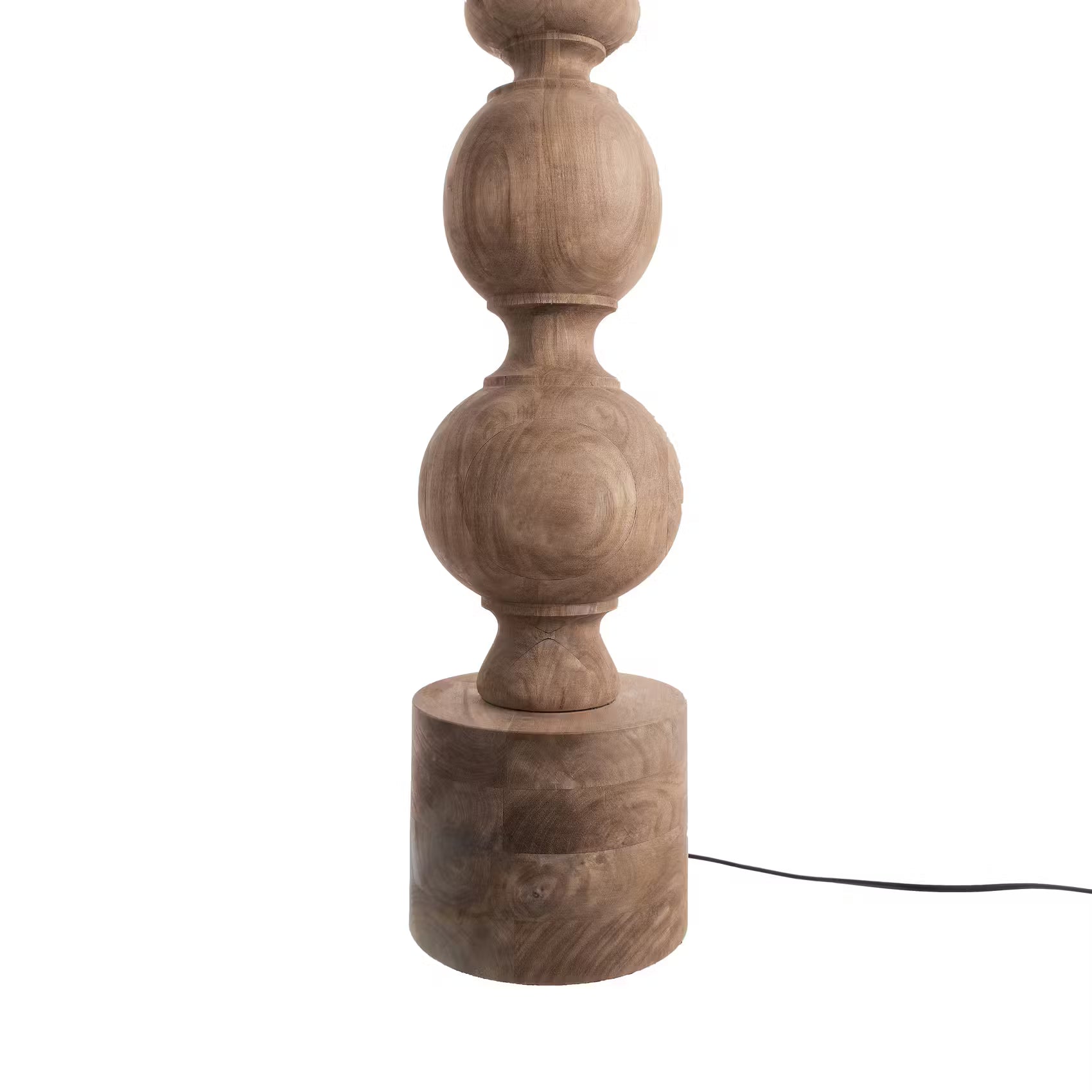 ÉCHECS Tischleuchte - Mangoholz/Polyester/Polyacryl/Eisen - Braun - 1-flammig