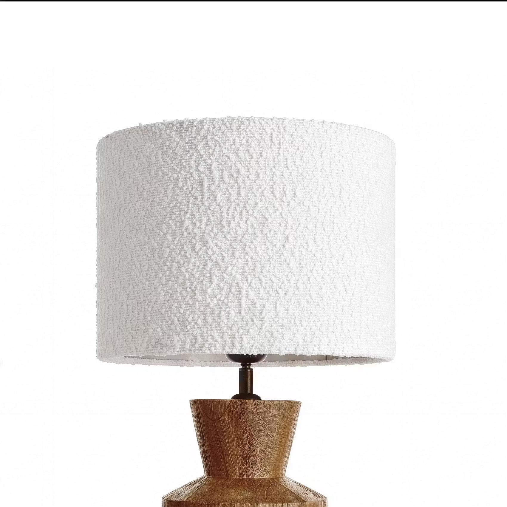 FORMAQUE Tischleuchte - Mangoholz/Polyester/Polyacryl/Eisen - Braun/Weiß -1-flammig