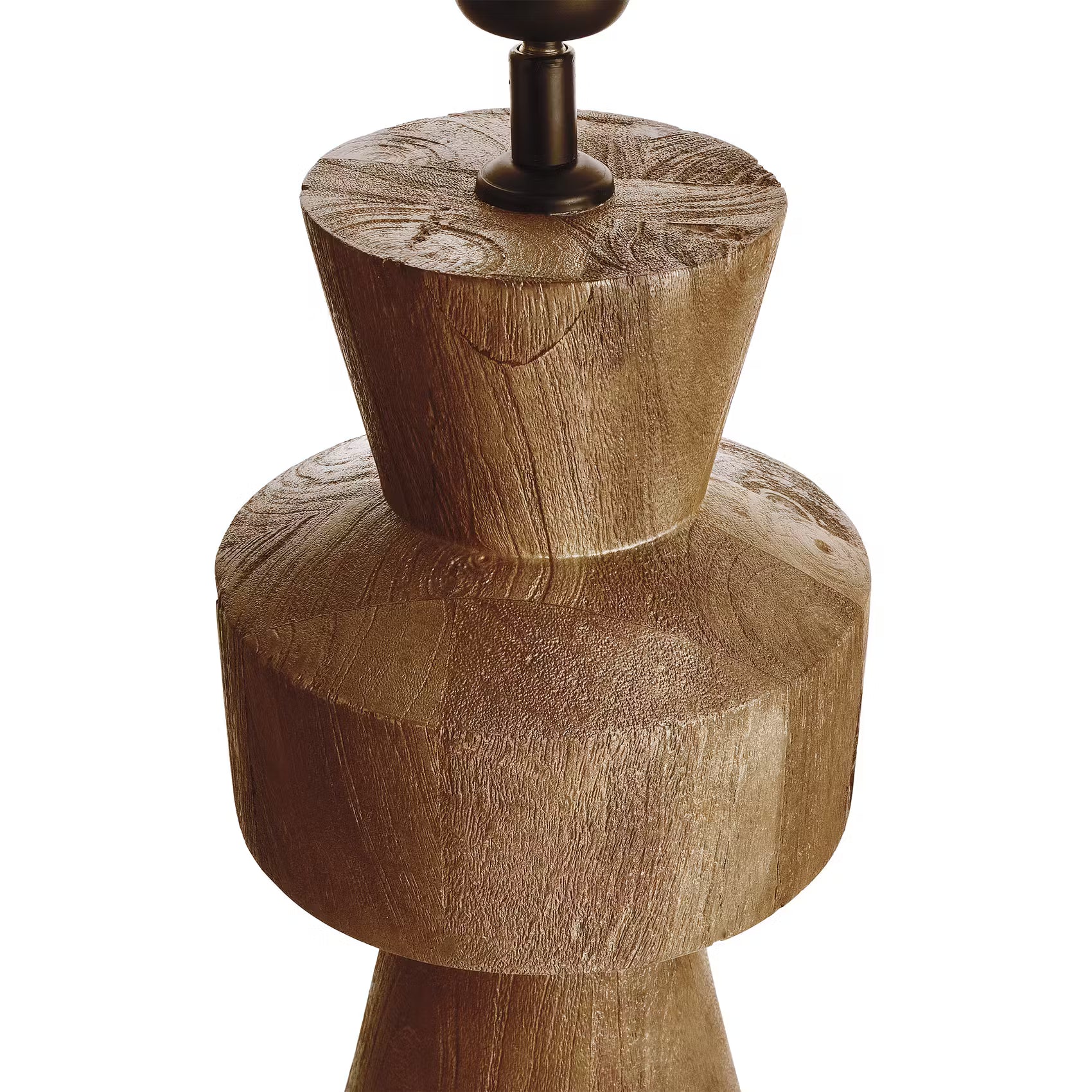 FORMAQUE Tischleuchte - Mangoholz/Polyester/Polyacryl/Eisen - Braun/Weiß -1-flammig