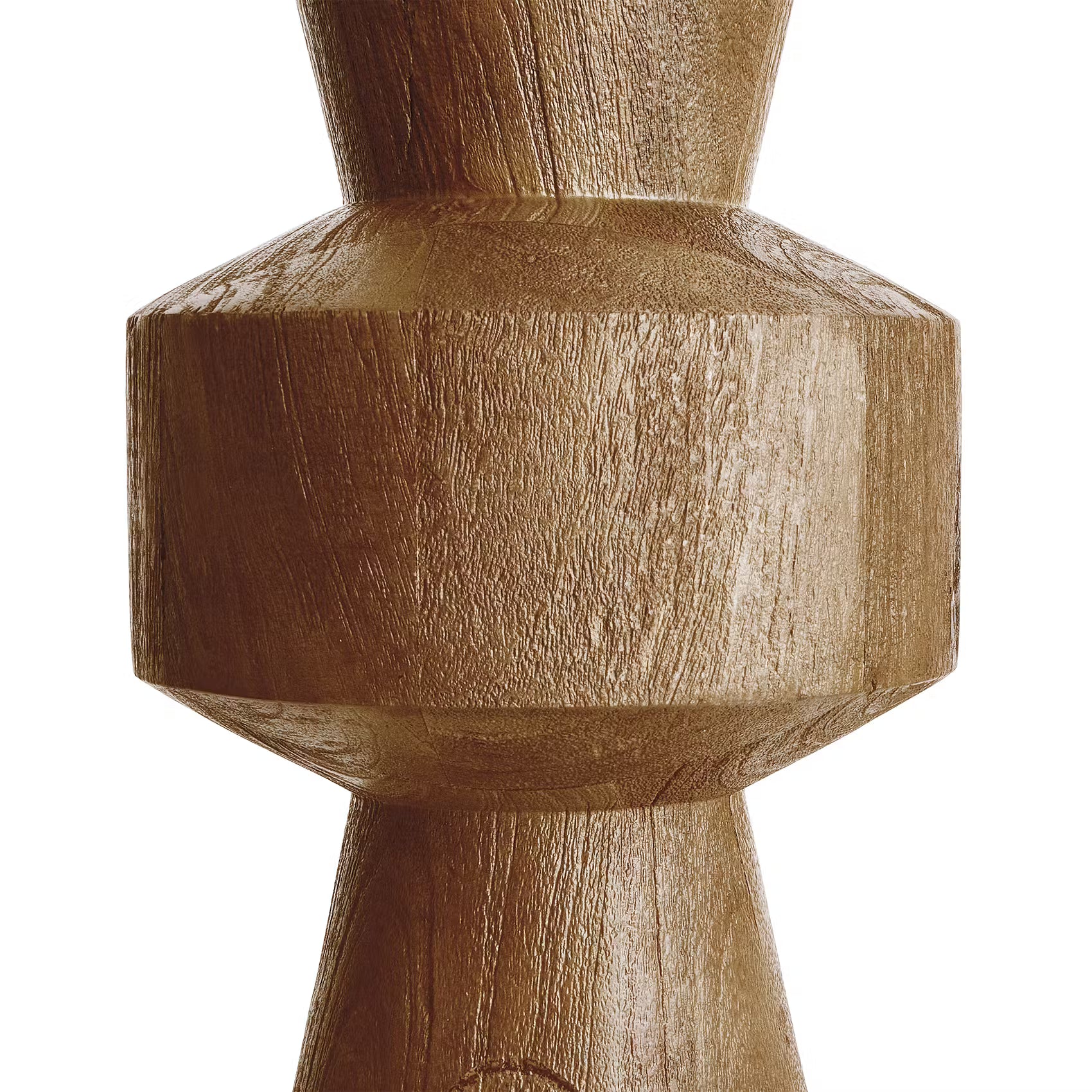 FORMAQUE Tischleuchte - Mangoholz/Polyester/Polyacryl/Eisen - Braun/Weiß -1-flammig