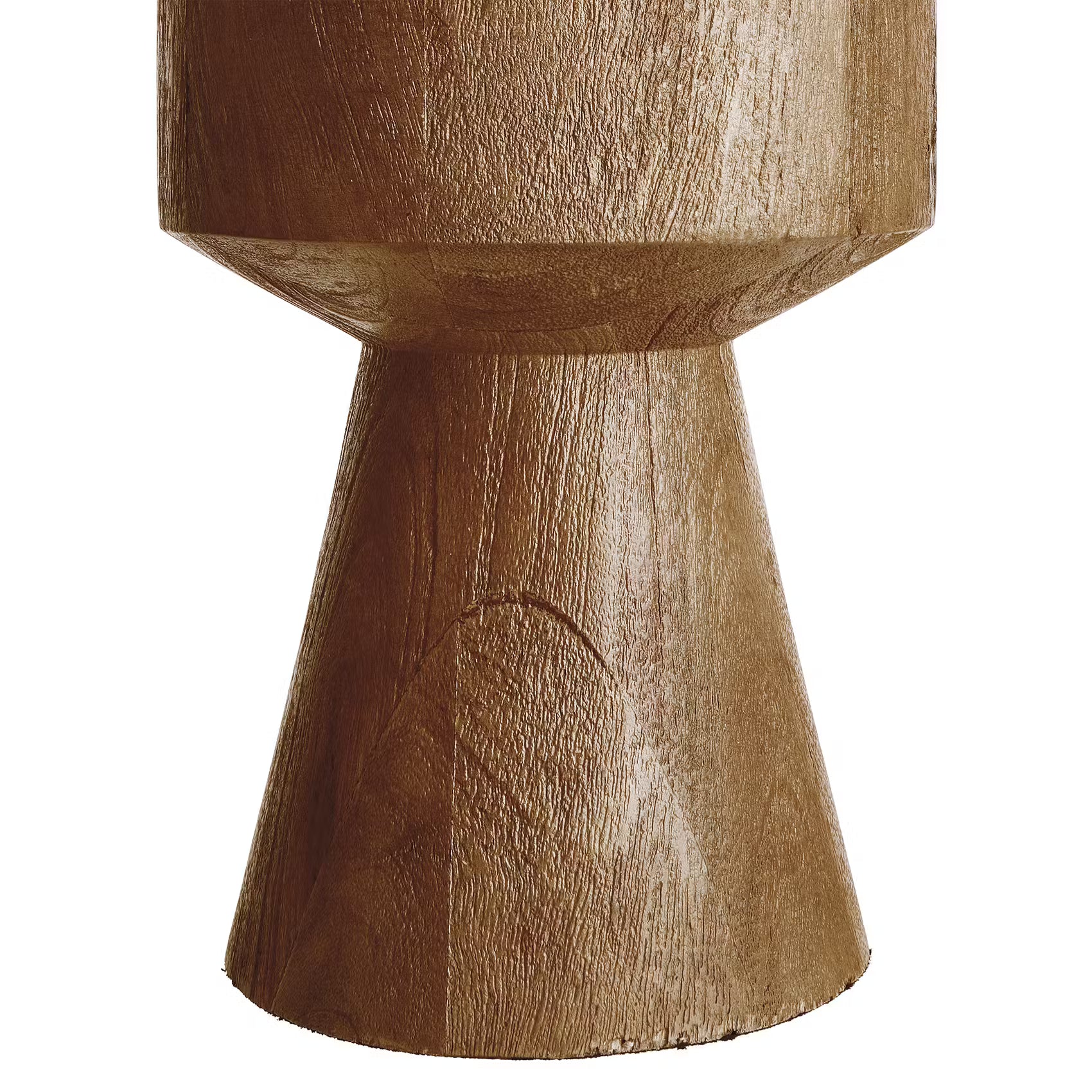 FORMAQUE Tischleuchte - Mangoholz/Polyester/Polyacryl/Eisen - Braun/Weiß -1-flammig