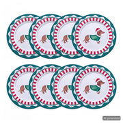 XMAS Metallteller Dackel 8er-Set - Zinn - Grün