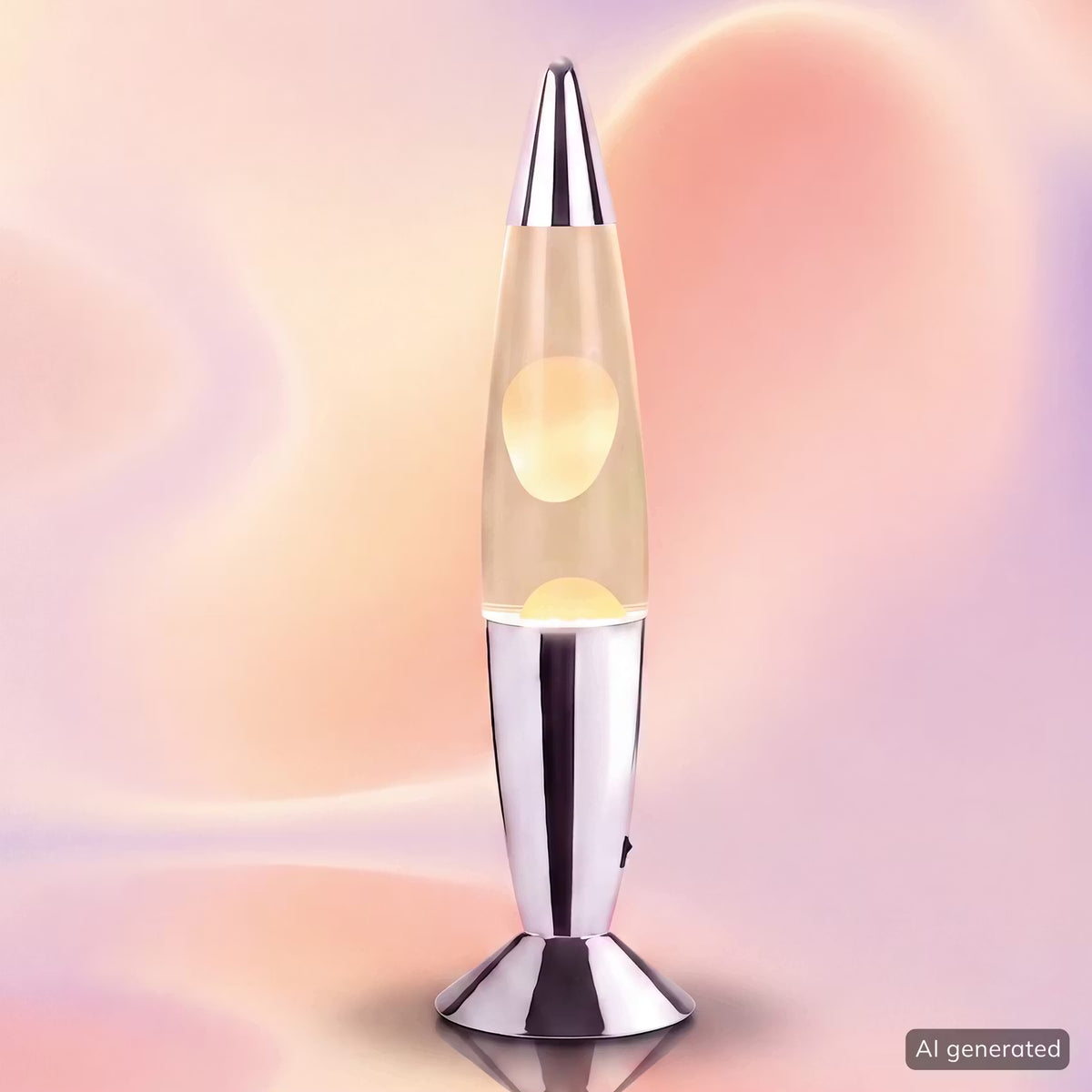 COMEBACK Lava-Leuchte - Klarglas/Aluminum/Wachs - Weiß - Weiß