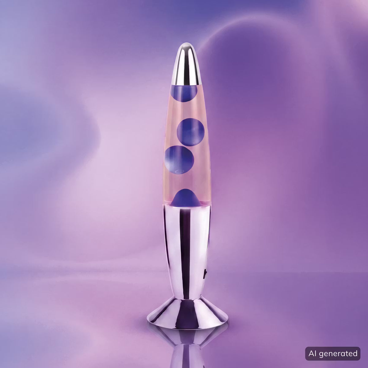 COMEBACK Lava-Leuchte - Klarglas/Aluminum/Wachs - Lila/Blau