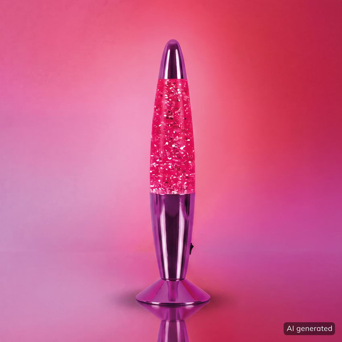 COMEBACK Glitter-Leuchte - Klarglas/Aluminium - Pink - Pink