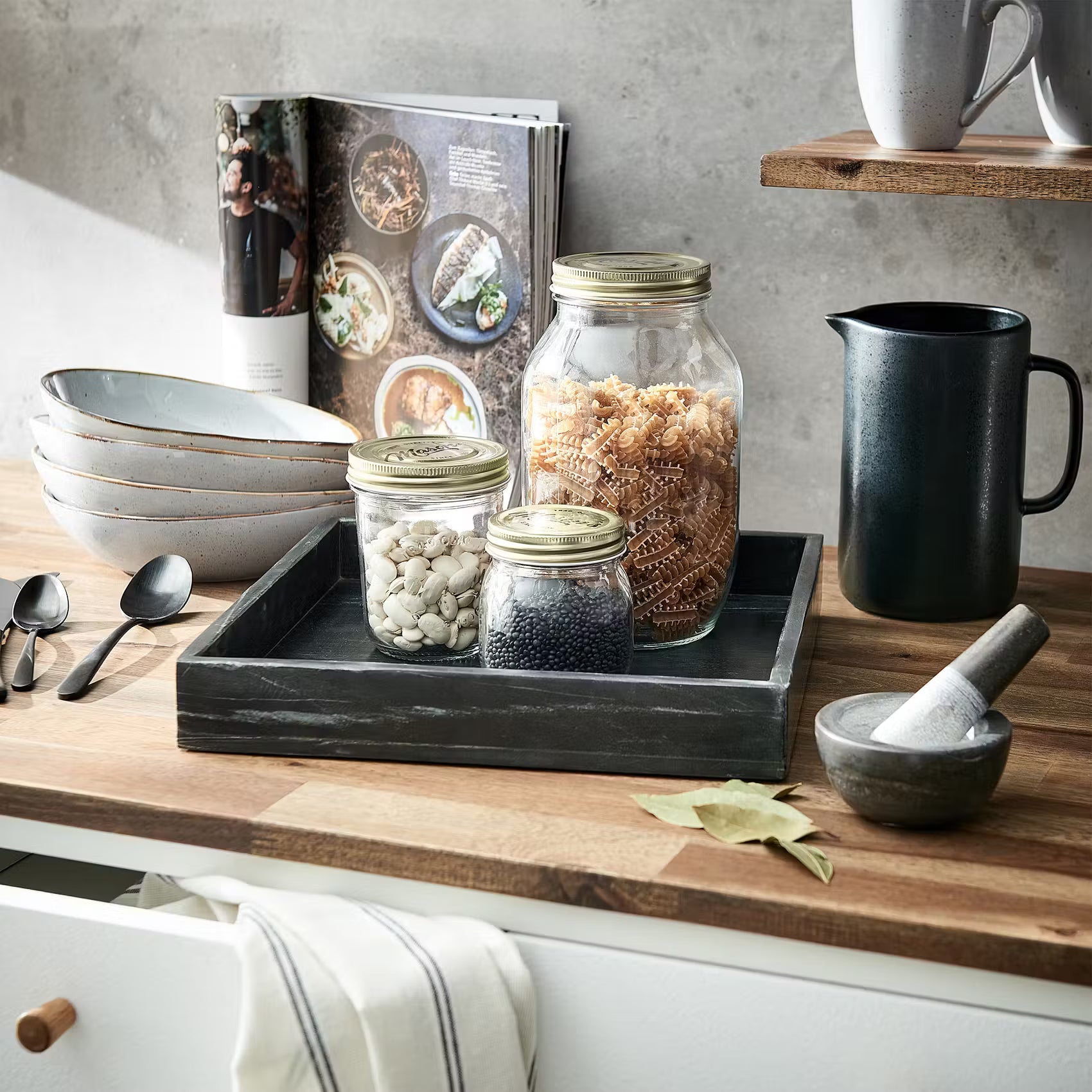 MASON'S Aufbewahrungsglas 6er-Set - Klarglas, Aluminium - Transparent - Fassungsvermögen: 0.32 L