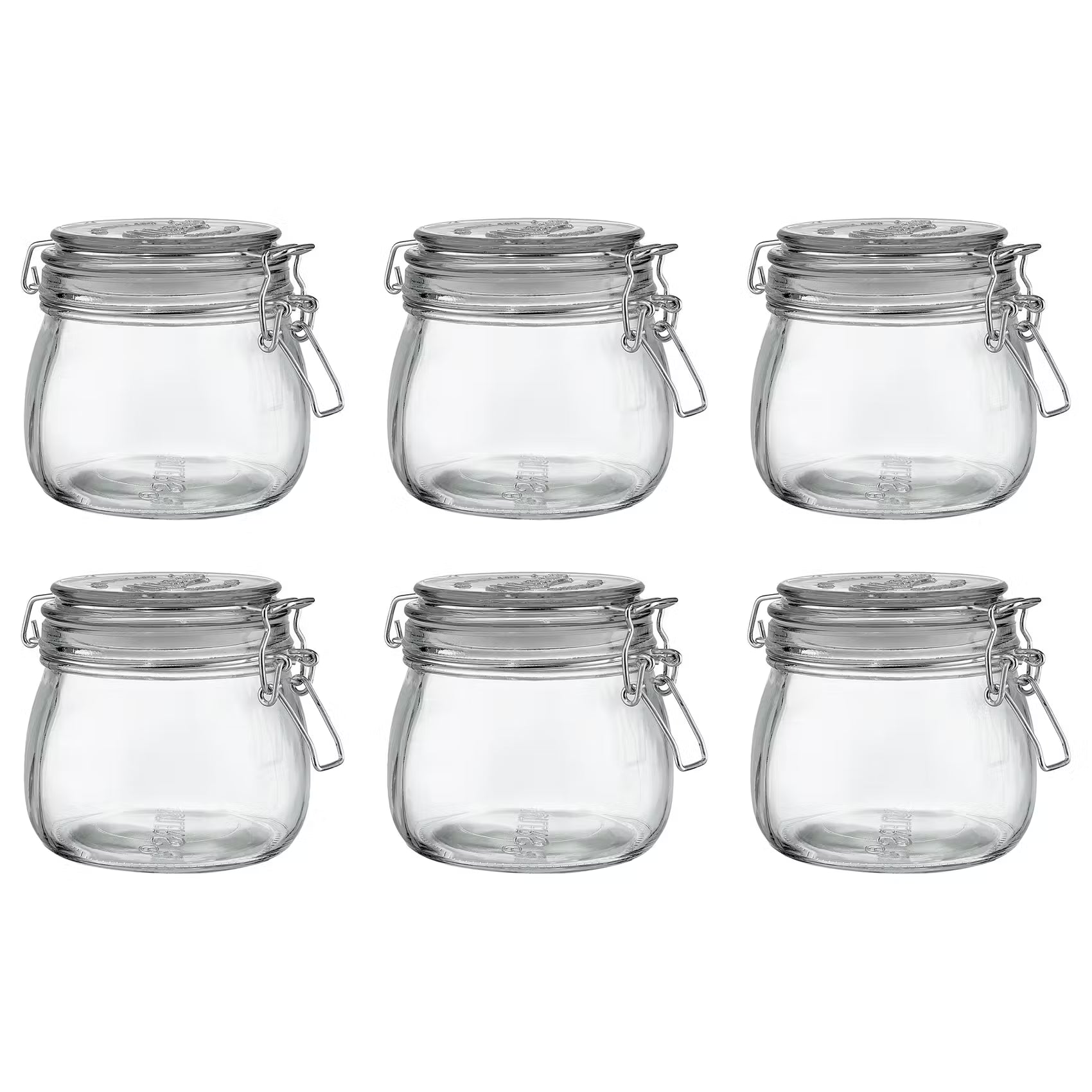 MASON'S Aufbewahrungsglas 6er-Set - Glas, Edelstahl - Transparent - Fassungsvermögen: 0.53 L