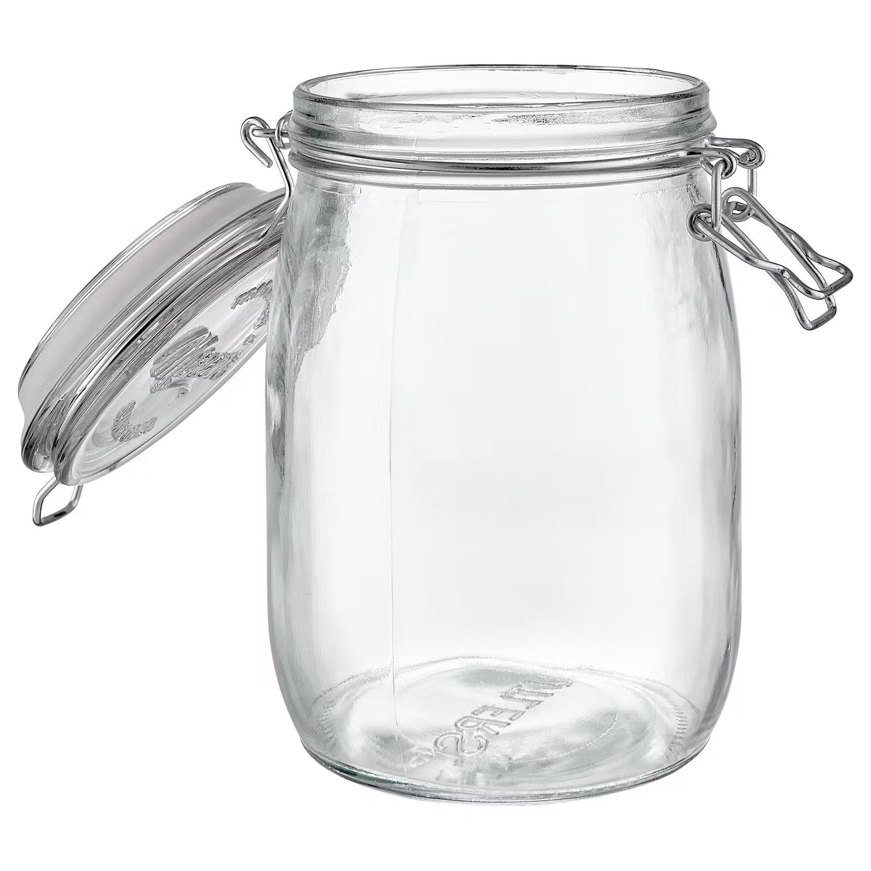 MASON'S Aufbewahrungsglas 6er-Set - Glas, Edelstahl - Transparent - Fassungsvermögen: 1 L