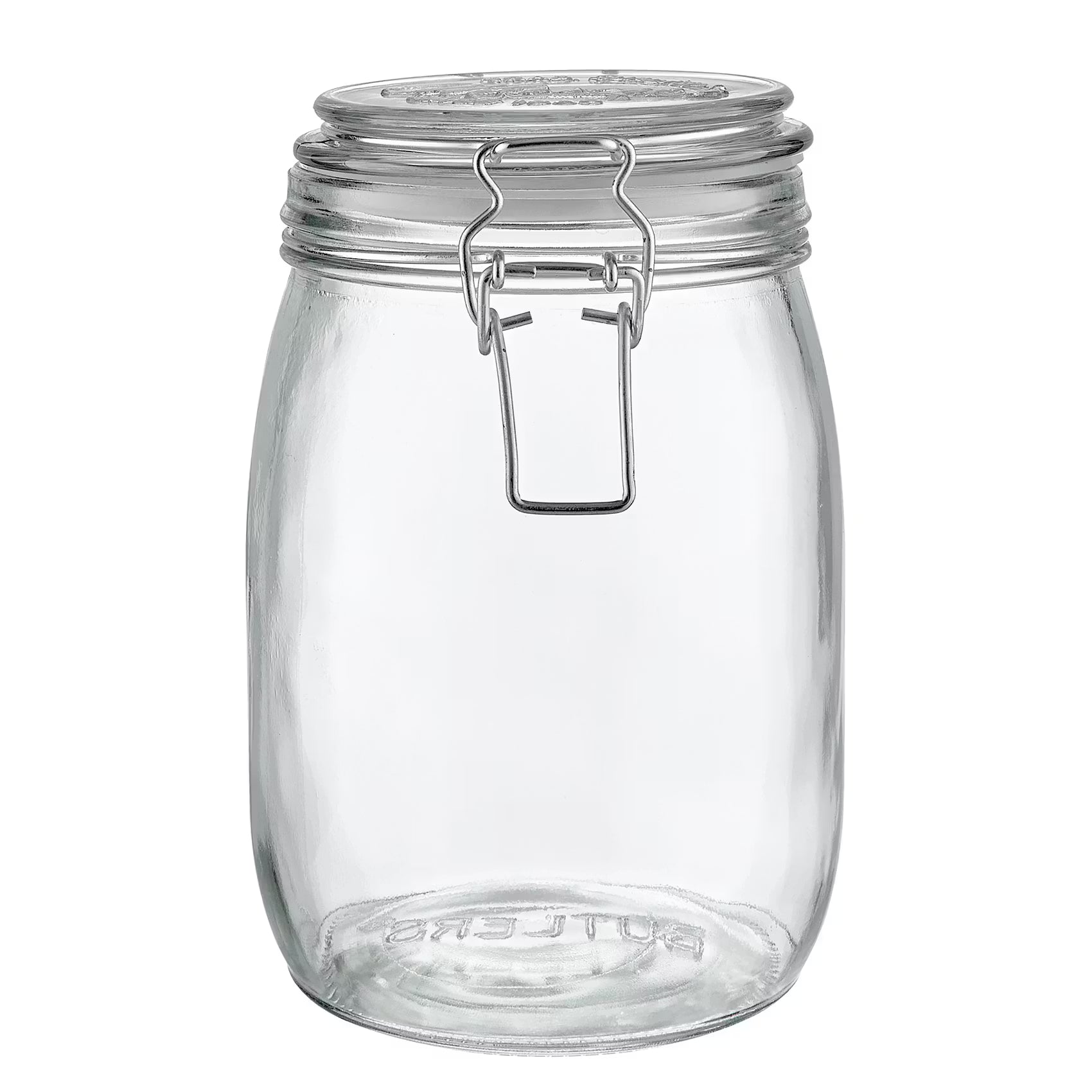 MASON'S Aufbewahrungsglas 6er-Set - Glas, Edelstahl - Transparent - Fassungsvermögen: 1 L