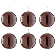 BUBBLES Kugelkerze glossy 6er-Set - Paraffin - Braun