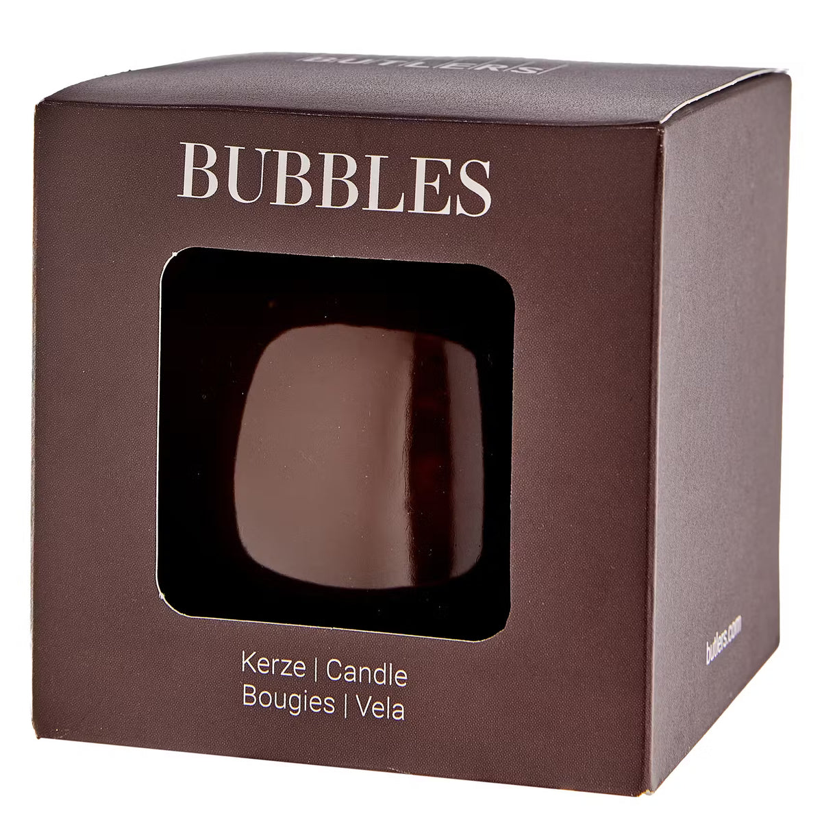 BUBBLES Kugelkerze glossy 6er-Set - Paraffin - Braun