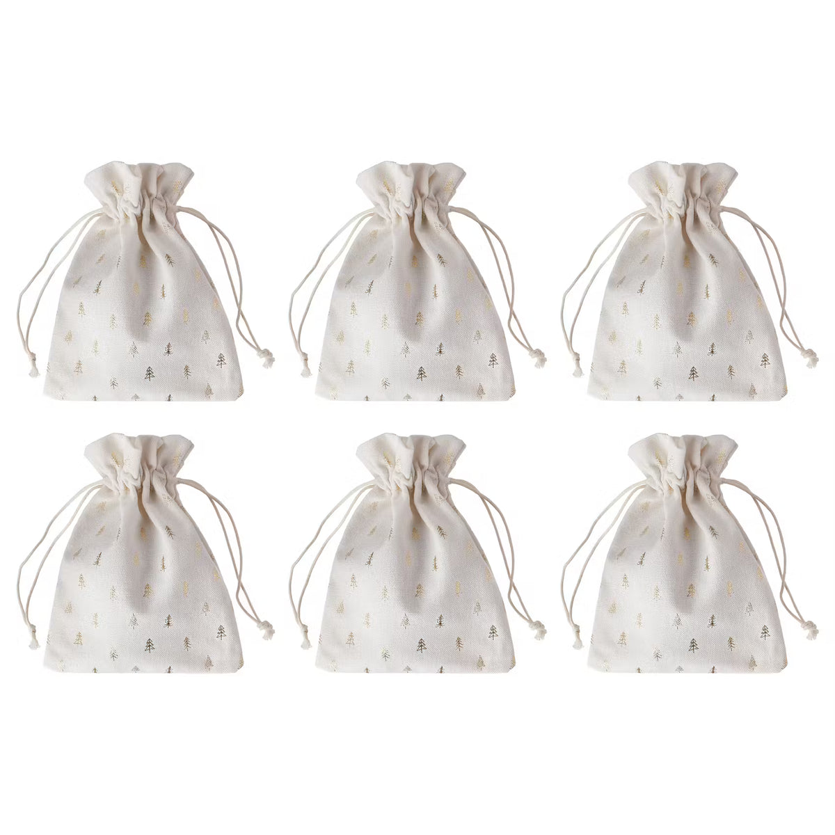 PACK-A-BAG Geschenke-Säckchen Tanne 6er-Set - Baumwolle - Creme