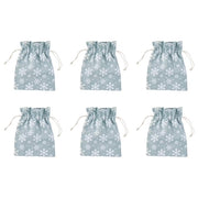 PACK-A-BAG Geschenke-Säckchen Flocke 6er-Set - Baumwolle - Blau
