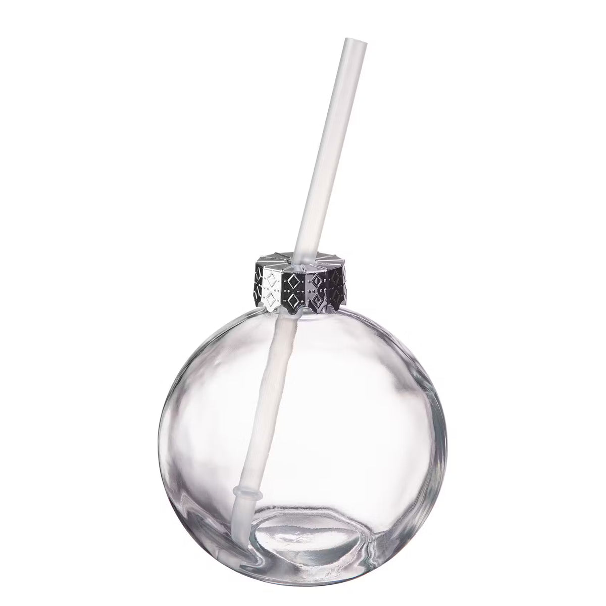 SANTA'S BUBBLE Glaskugel mit Trinkhalm 6er-Set - Glas / Polypropylen - Durchscheinend
