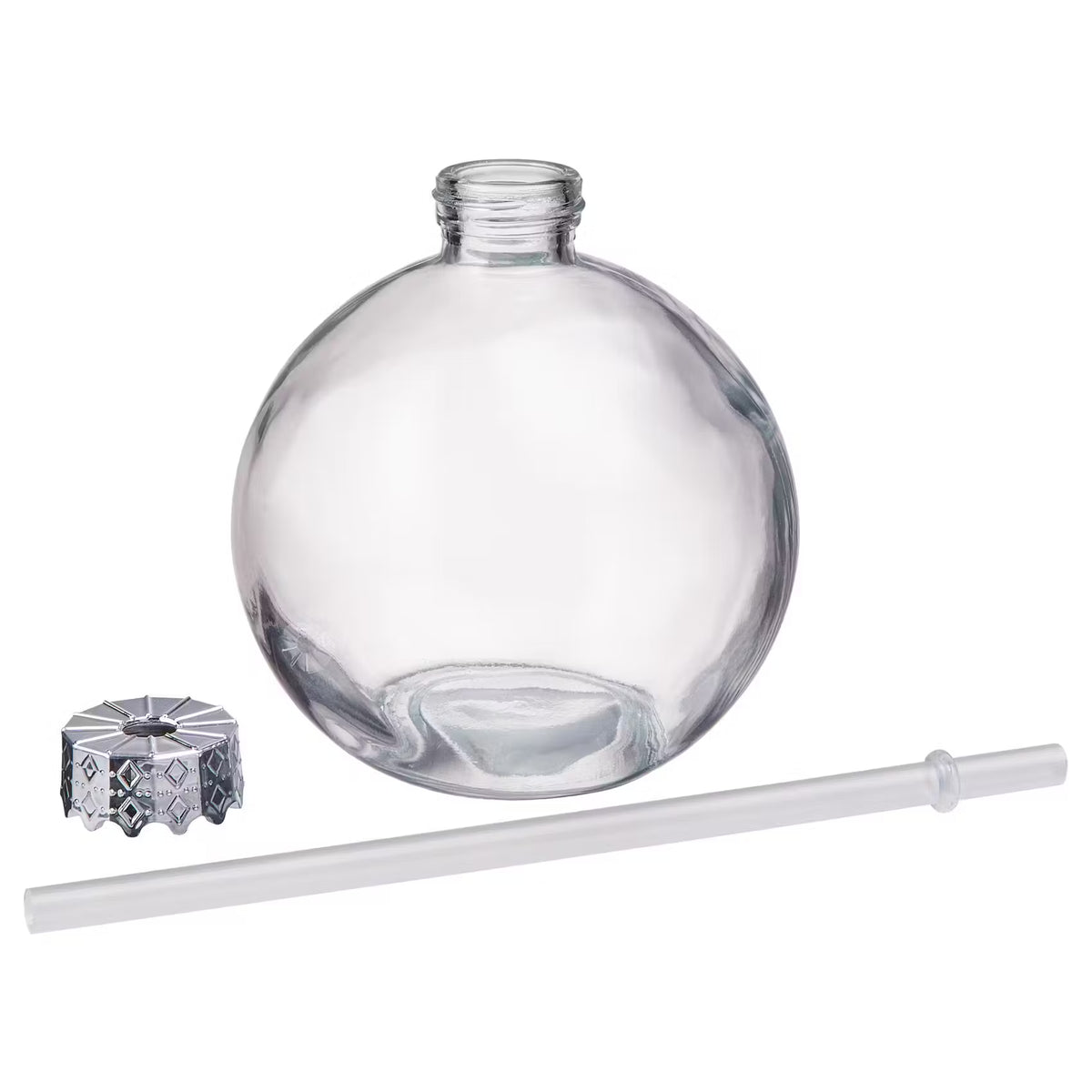 SANTA'S BUBBLE Glaskugel mit Trinkhalm 6er-Set - Glas / Polypropylen - Durchscheinend