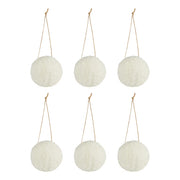 HANG ON Weihnachtskugel Plüsch 6er-Set - Filz  - Weiß