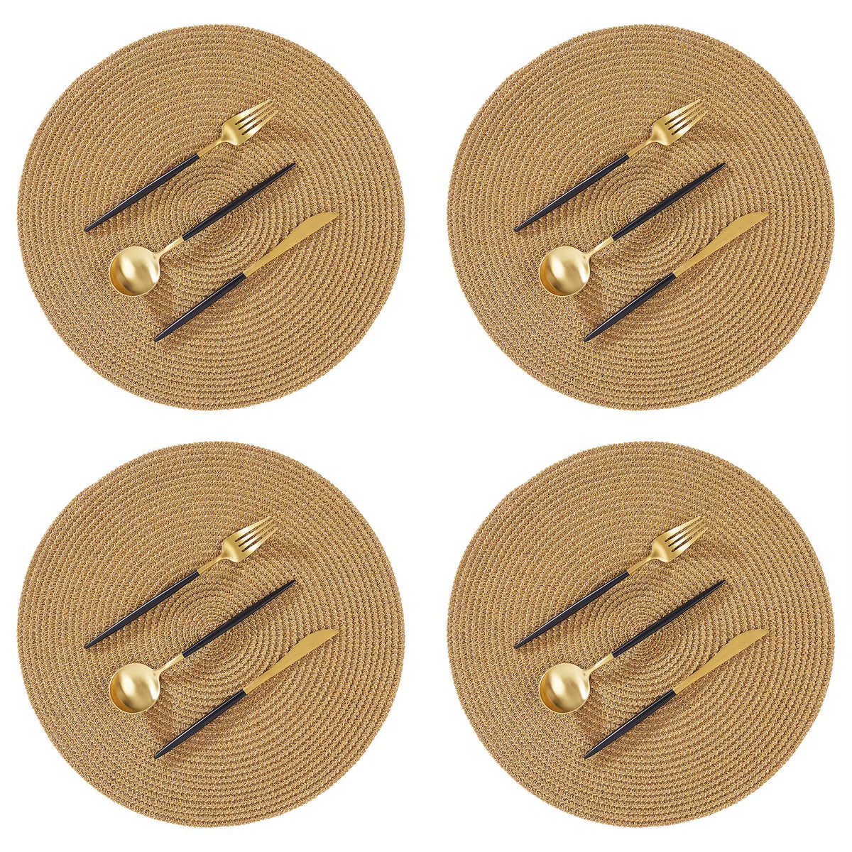 AMBIENTE Platzset 4er-Set - Polypropylen - Goldbraun