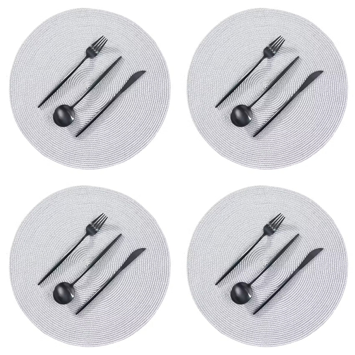 AMBIENTE Platzset 4er-Set - Polypropylen - Silber