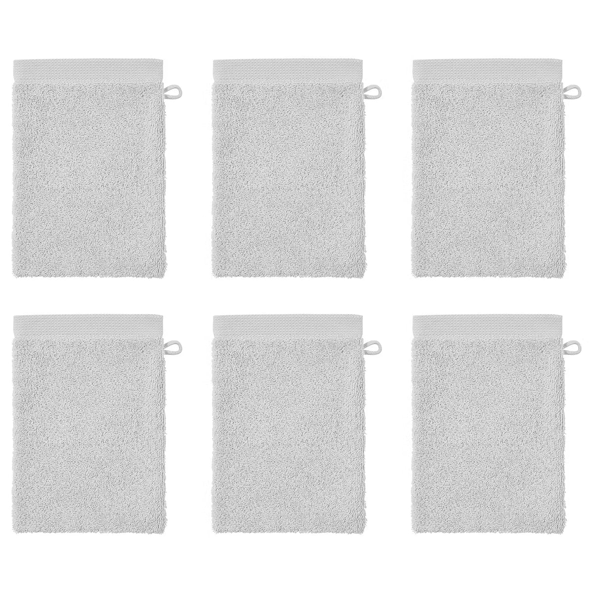 FABULOUS Waschhandschuh 6er-Set - Baumwolle - Hellgrau