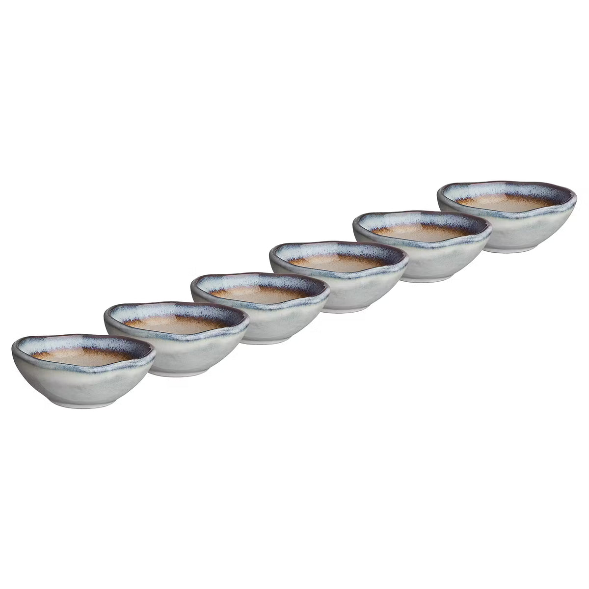 ARTISAN Dipschale 6er-Set - Steinzeug - Grau / Blau