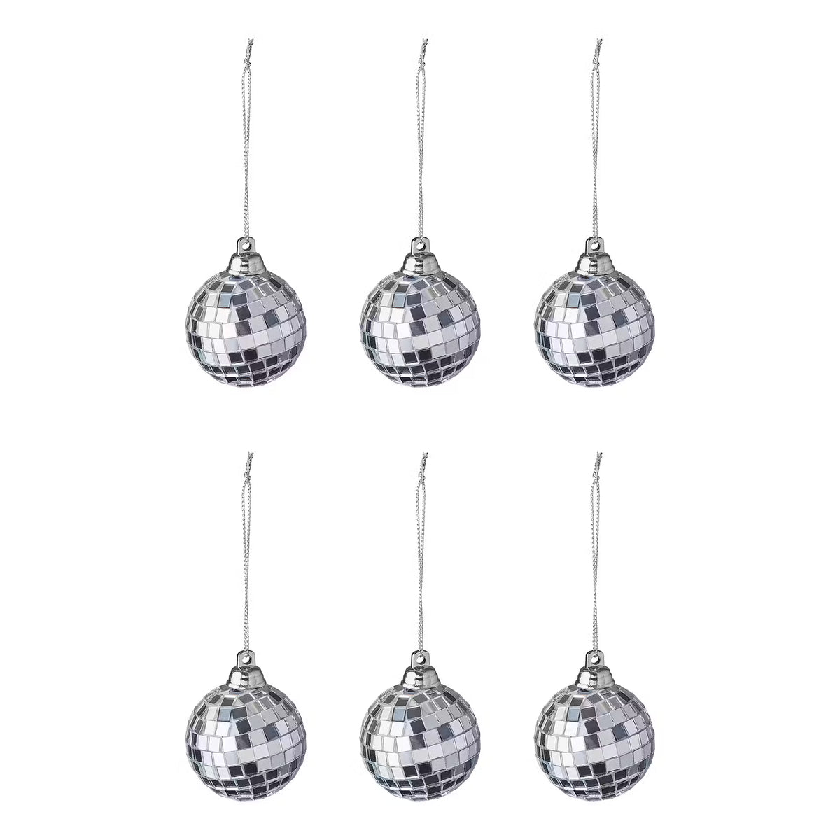 DISCO Spiegelkugel 6er-Set - Kunststoff - Durchmesser: 5 cm