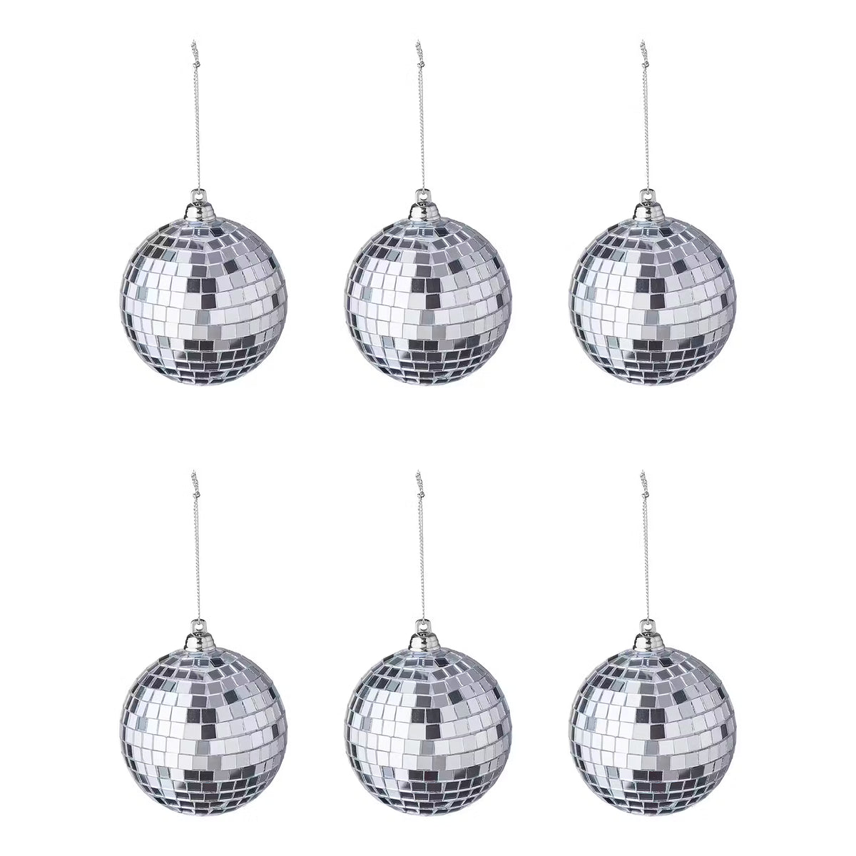 DISCO Spiegelkugel 6er-Set - Kunststoff - Durchmesser: 8 cm