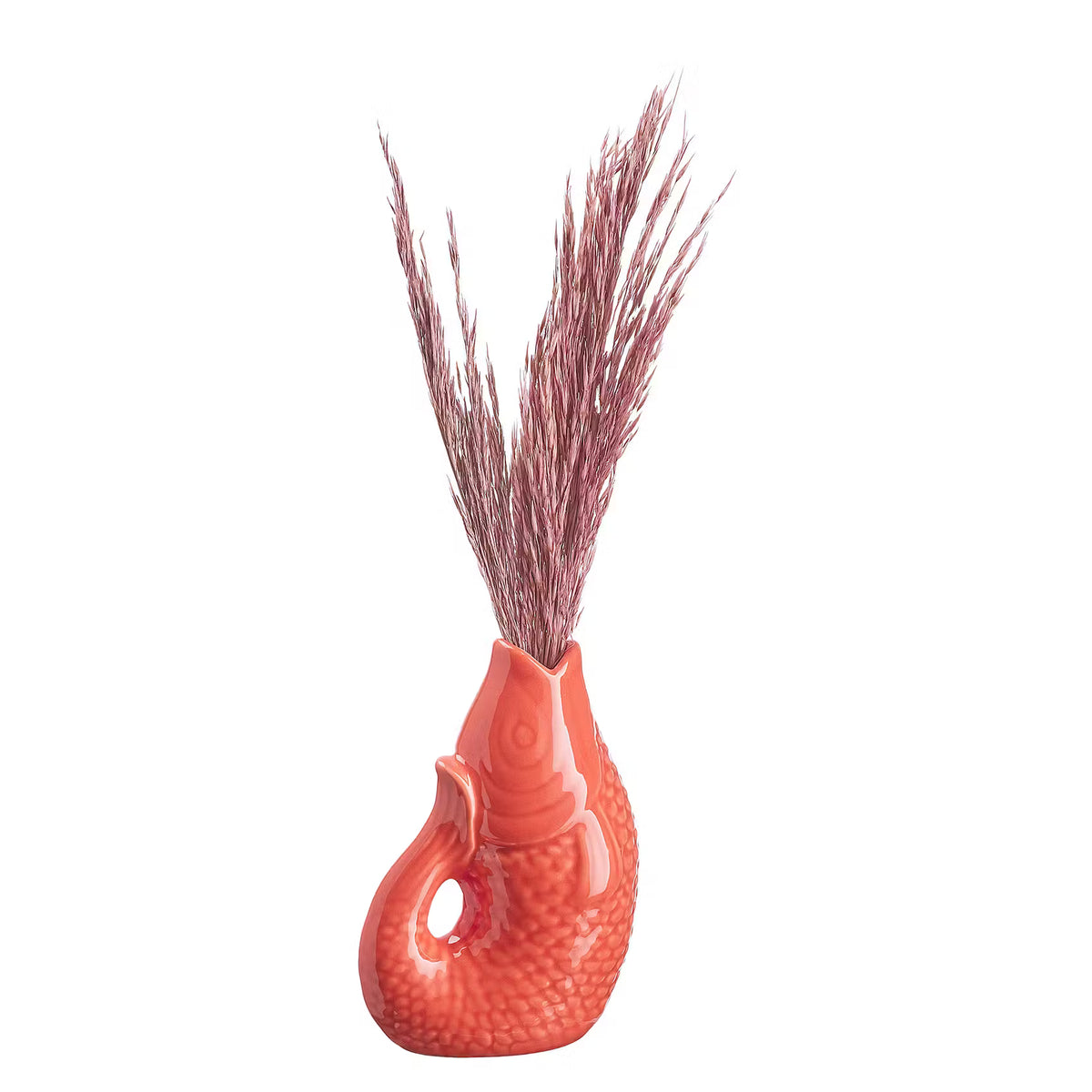 KOI Mini-Vase 4er-Set - Steingut - Orange