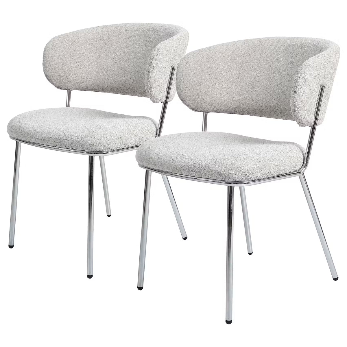 DINER Esszimmerstuhl 2er-Set - Stahl/Polyester - Beige