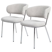 DINER Esszimmerstuhl 2er-Set - Stahl/Polyester - Beige