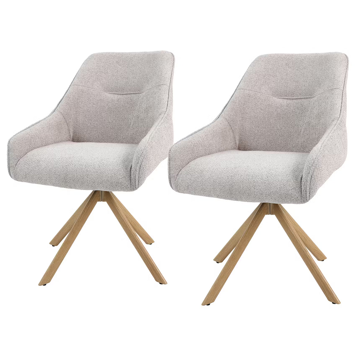 NEW MODERN Esszimmerstuhl 2er-Set - Stahl/Polyester - Beige