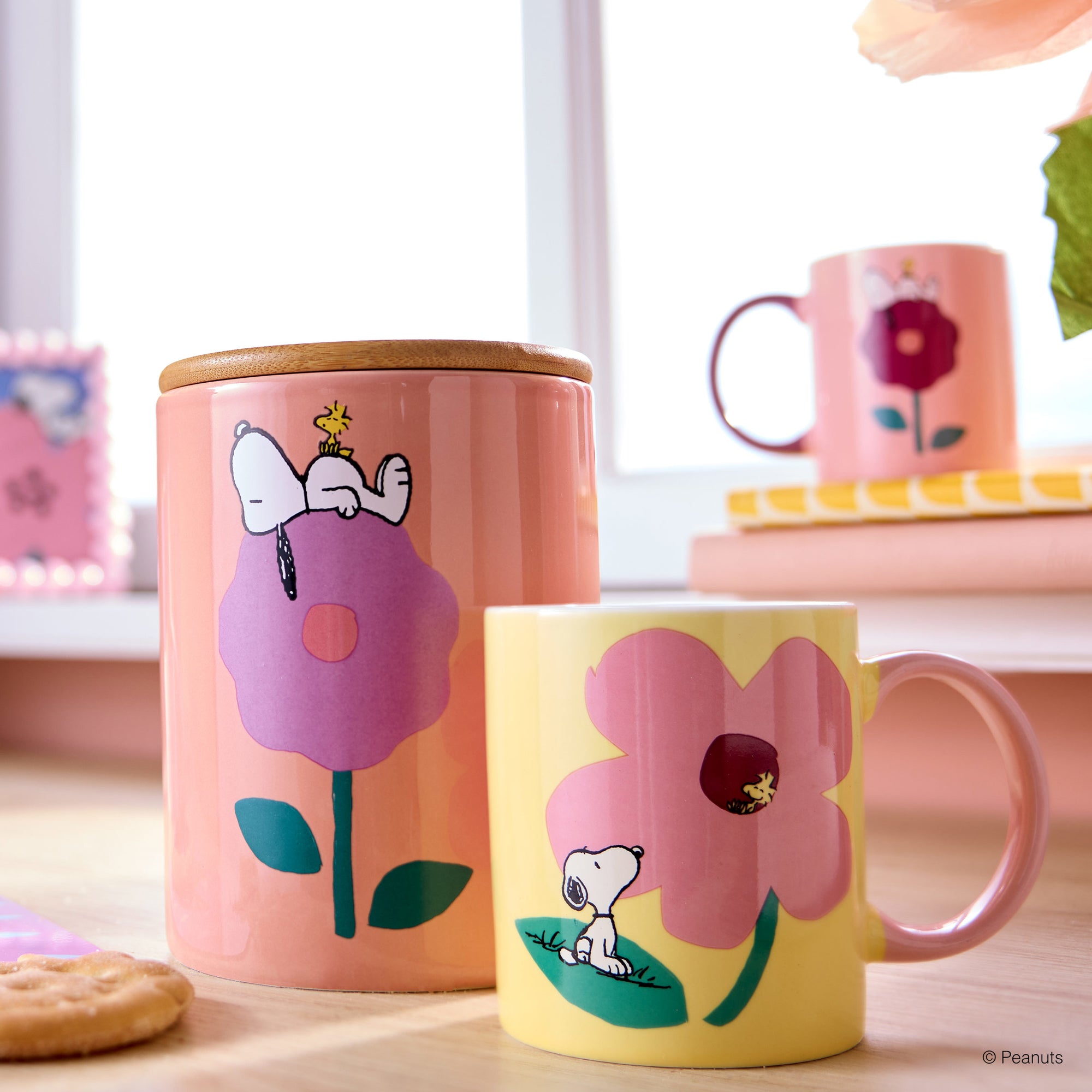Snoopy und Woodstock auf Peanuts Tasse und Vorratsdose